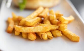 Golden fries with sea-salt seasoning.